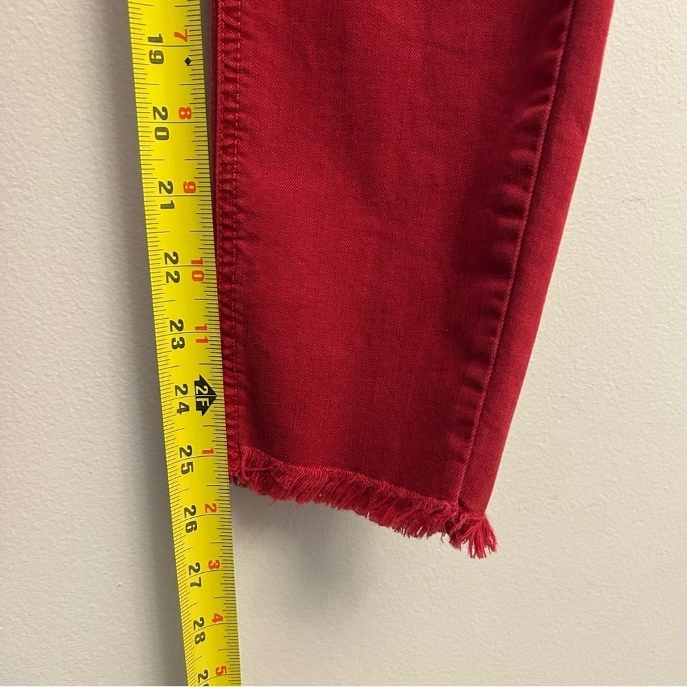 LOFT Red Skinny Jeans With Raw Hem Size 25/0 - Picture 9 of 9